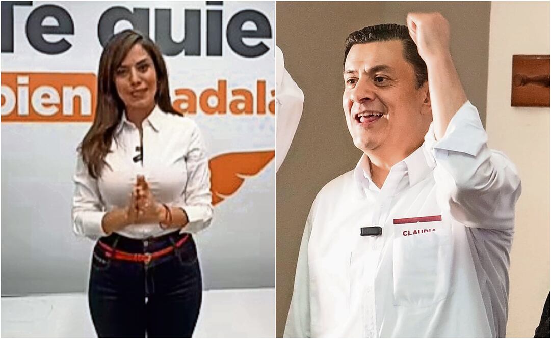 Verónica Delgadillo, de Morena, y el emecista José María Martínez agradecieron a sus simpatizantes su apoyo. Foto: Especial