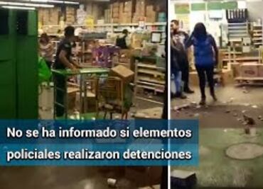 Saquean tienda de autoservicio en Edomex