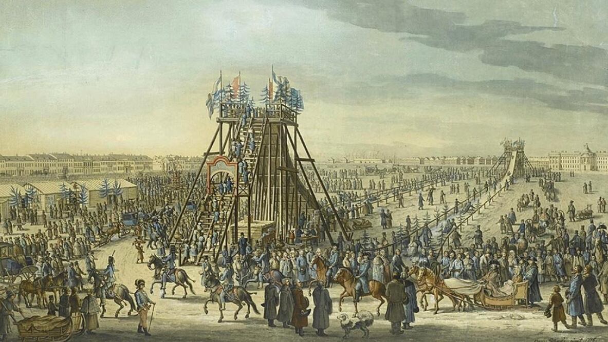 Catalina la Grande visitando una Montaña de Hielo en San Petesburgo, 1788, pintada por el artista Benjamín Paterssen. Foto: BBC