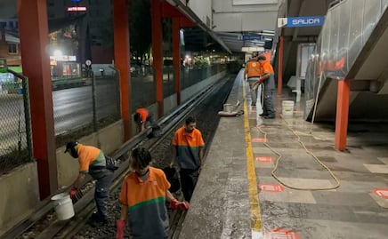 Dan limpieza profunda a estaciones Camarones de Línea 7 y Ermita de Línea 2 del Metro