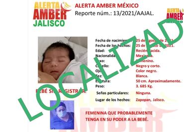 Localizan a bebé robada por mujer disfrazada de enfermera en hospital de Jalisco