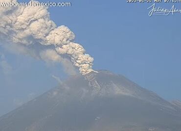 ¿Cómo amaneció hoy, jueves 25 de mayo 2023, el Popocatépetl?