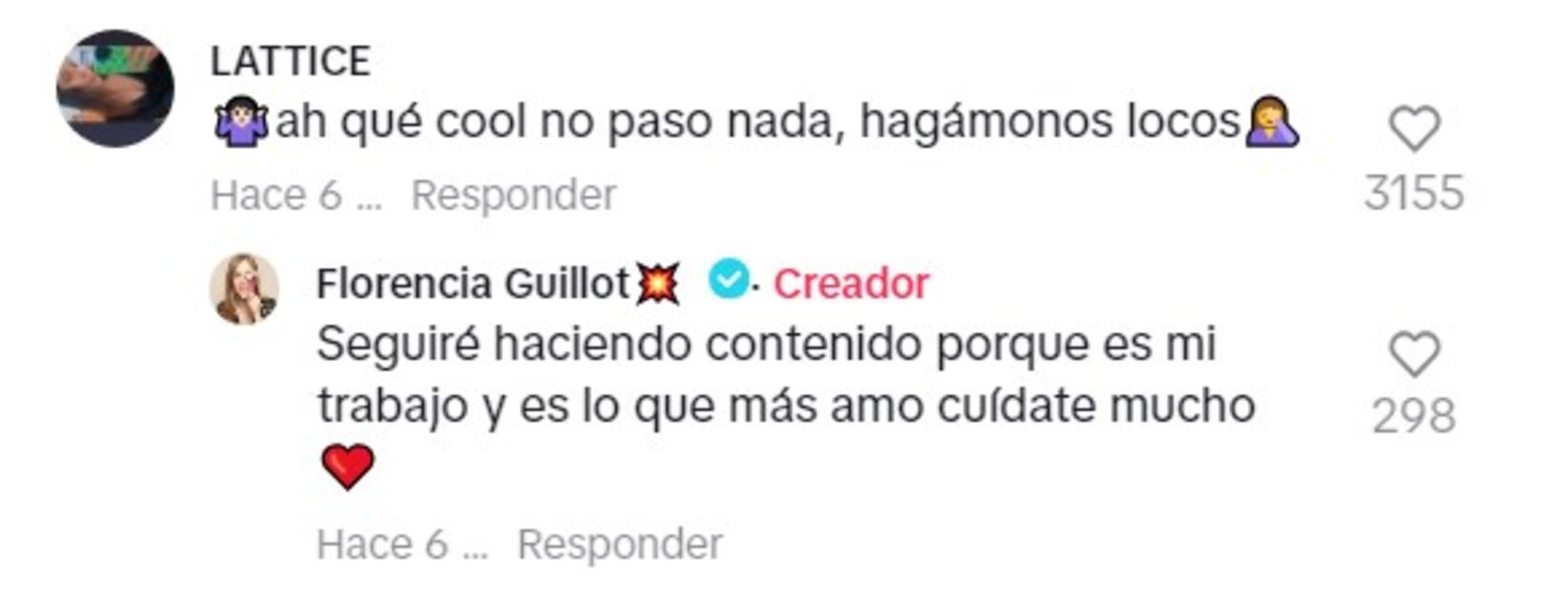 Florencia Guillot en TikTok. Foto: Captura de pantalla