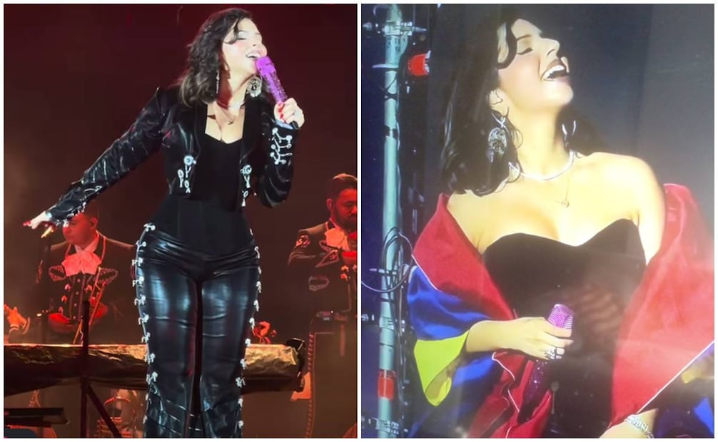 Ángela Aguilar se presentó así en Colombia.