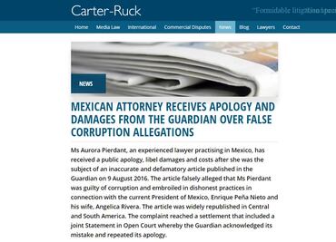 Indemniza The Guardian a abogada Aurora Pierdant por difamación