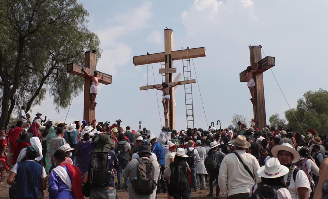 A las 15:00 horas se realizará la crucifixión de Jesús con lo que concluye la Representación de la Pasión de Cristo. Foto: Juan Boites / EL UNIVERSAL