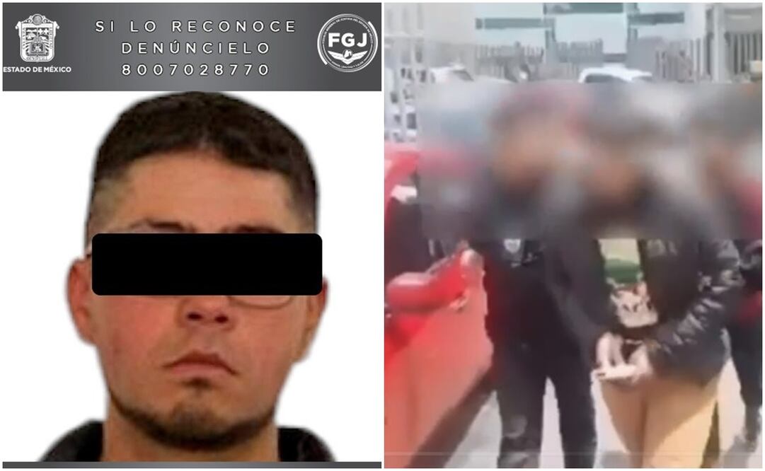 Por el feminicidio de una joven de 25 años  quien era su pareja sentimental fue detenido Brandon "N". Fotos: FGJ y captura de video