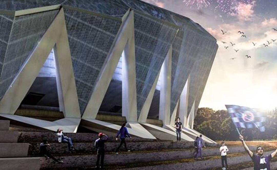 imagen utilizada para promocionar el nuevo estadio de Cruz Azul Kontrast Arquitectos.