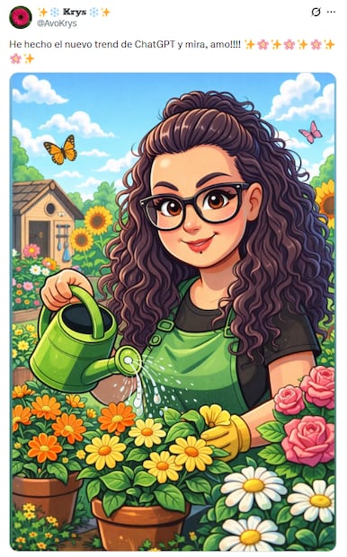 Caricatura del nuevo trend con ChatGPT. Foto: X @AvoKrys