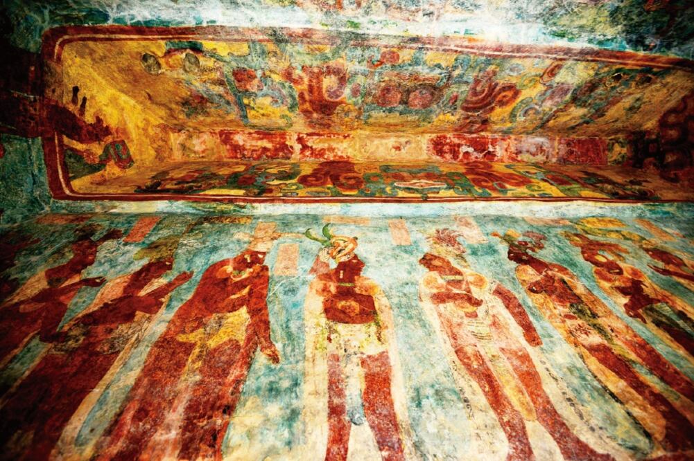 Imagen de los muros y la bóveda del Cuarto 3 de esa ciudad maya. (CORTESÍA INAH)