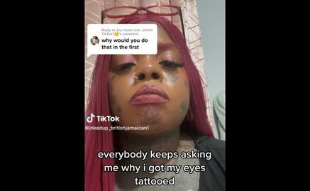 TikTok. Se tatuó los ojos de colores y ahora podría quedar ciega