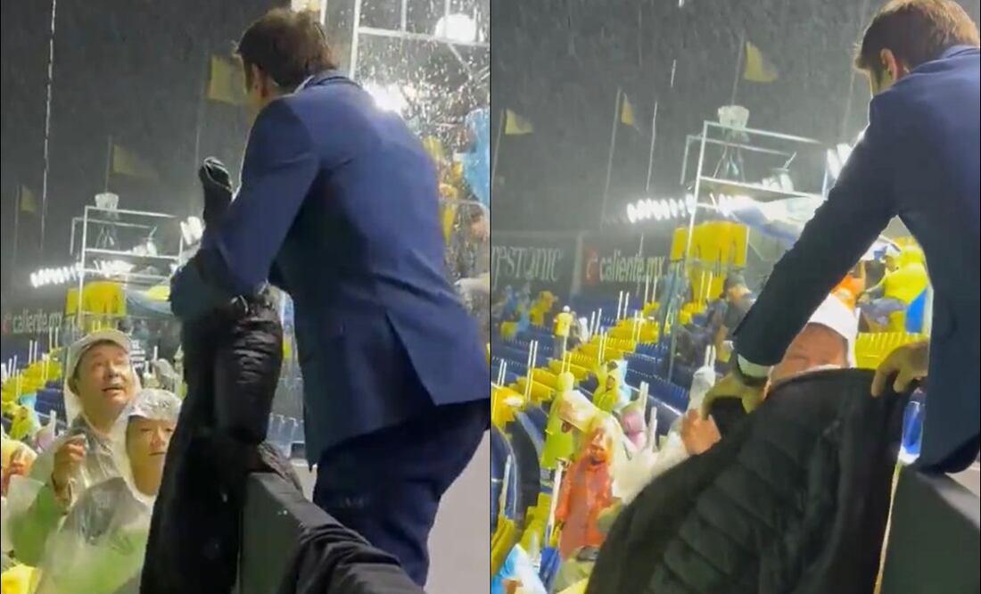 Ruso Zamogilny estelarizó emotivo momento al obsequiar su chamarra a pequeño aficionado para que se cuidara de la lluvia / FOTOS: Capturas de Pantalla