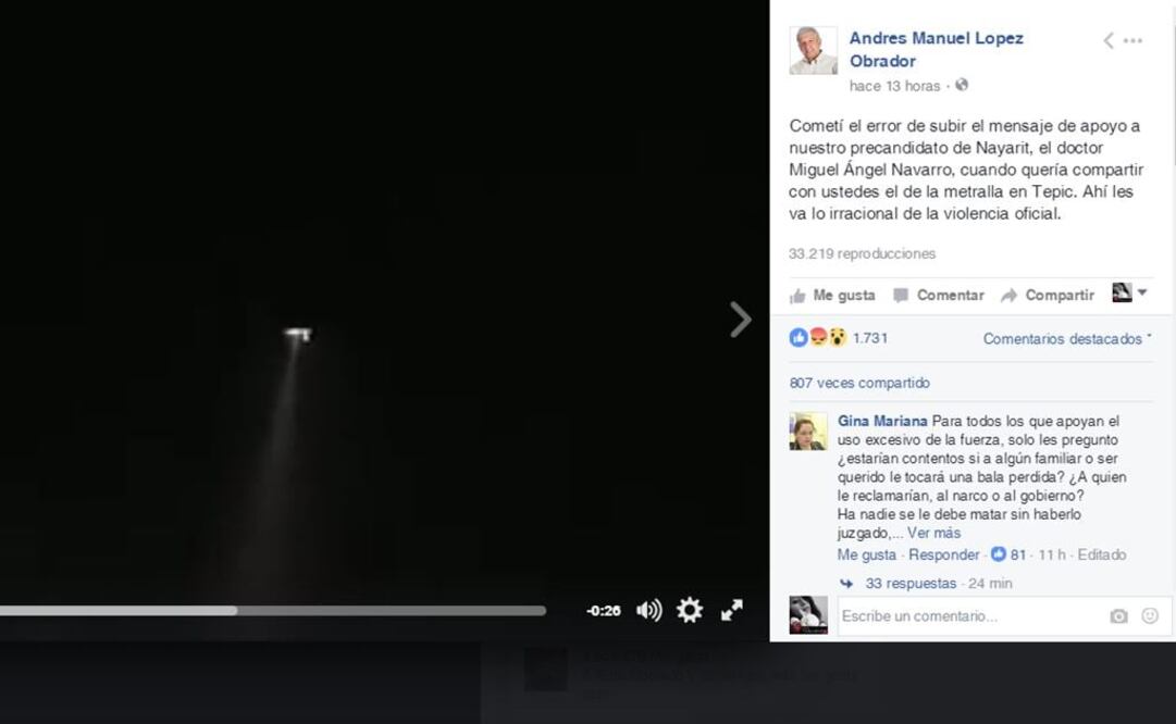 Admite AMLO error en mensaje de Facebook