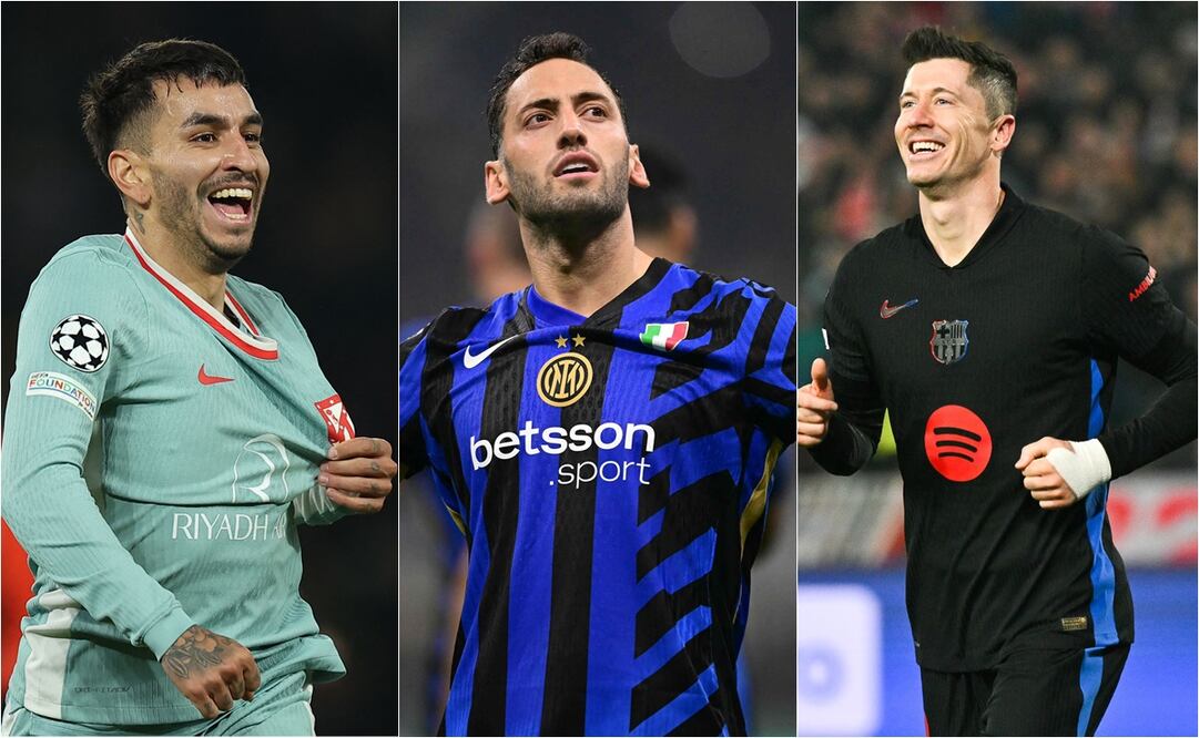 Correa, Calhanoglu y Lewandoski, figuras de sus equipos esta noche. FOTO: ESPECIAL