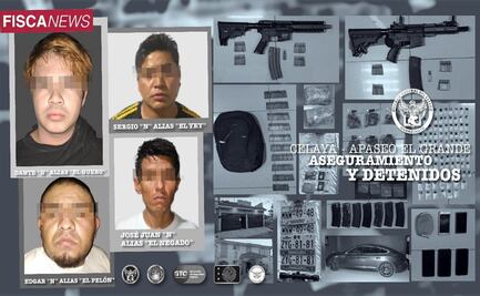 Detienen a cuatro con armas de fuego y narcóticos en Celaya y Apaseo El Grande, Guanajuato