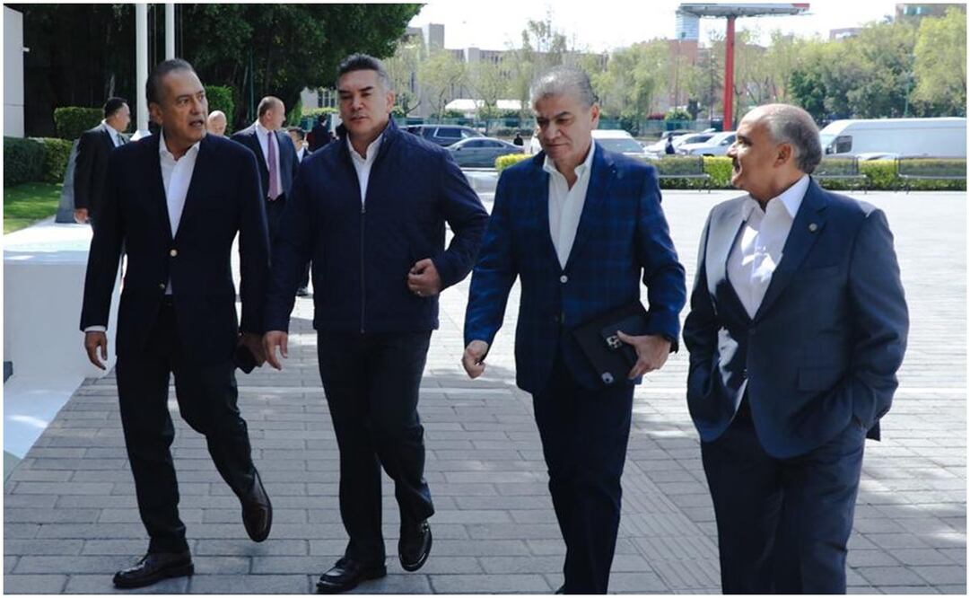 Manlio Fabio Beltrones, Alito Moreno, Miguel Ángel Riquelme y Manuel Añorve Baños. Foto: Tomada de X