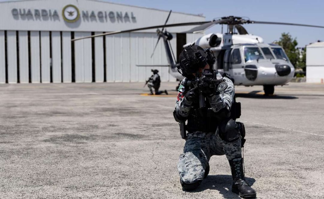 Prácticas de la Fuerza Especial de Reacción e Intervención (FERI) de la Guardia Nacional (GN), con la cual busca combatir al crimen organizado a lo largo de la Copa de Mundo 2026. Foto: Hugo Salvador / EL UNIVERSAL
