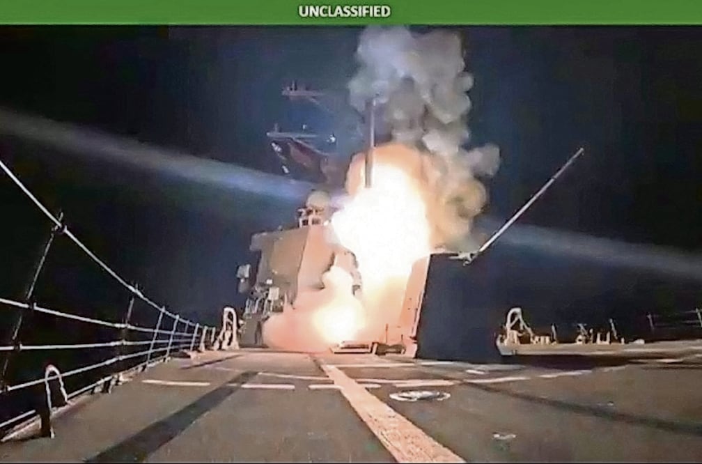 El Departamento de Defensa publicó el video de un  lanzamiento de un misil desde un buque de guerra. Foto: AFP