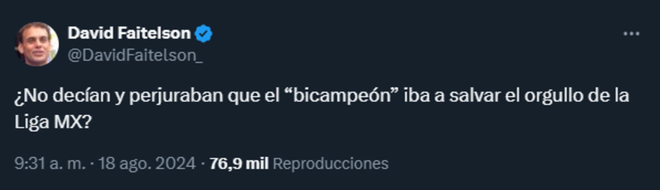Mensaje de Daid Faitelson sobre el América