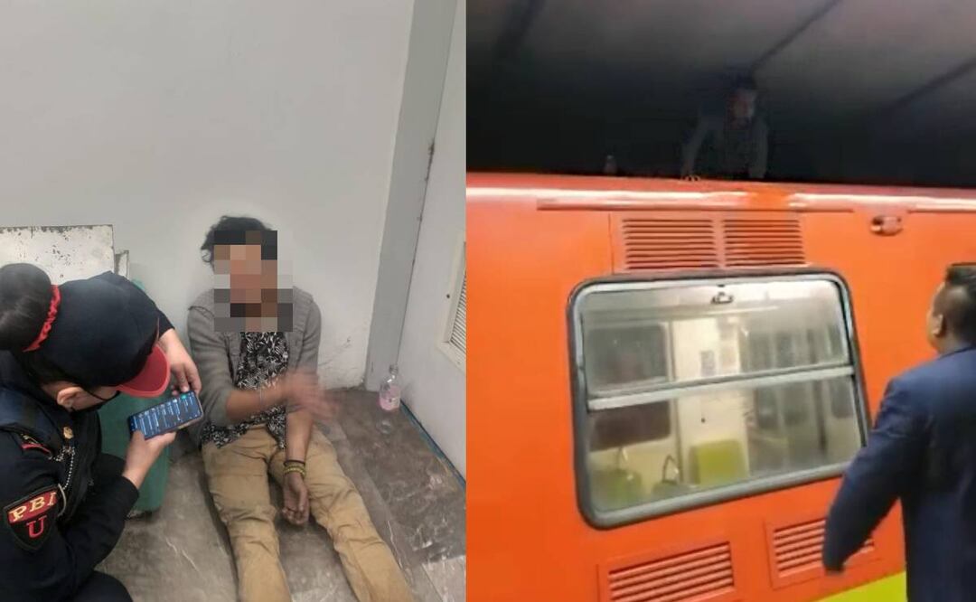 Foto: Especial/El Universal/ En coordinación de personal del Metro y de PBI se realizó labor de convencimiento para exhortar al usuario a descender