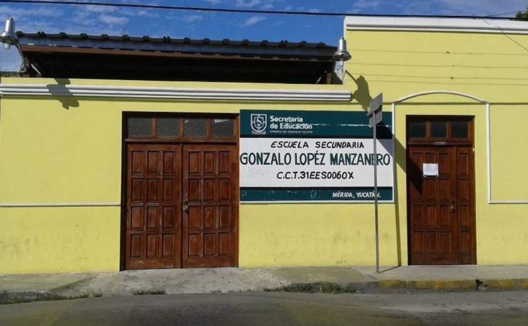 El hecho ocurrió en la secundaria “Gonzalo López Manzanero”, ubicada en Mérida, Yucatán (05/02/2025). Foto: Especial