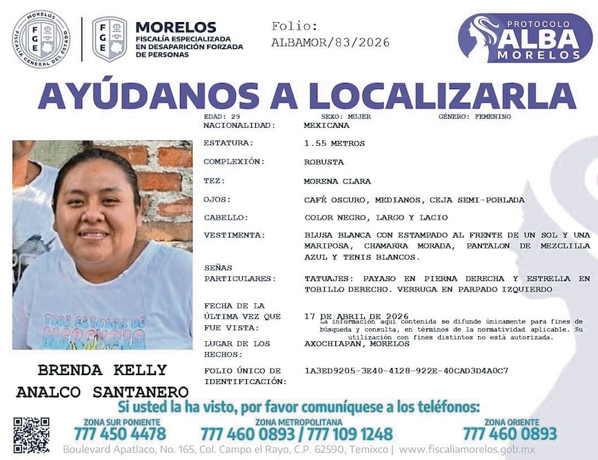 Brenda desapareció el jueves tras asistir a una entrevista laboral; ayer fue encontrada muerta. Foto: Especial