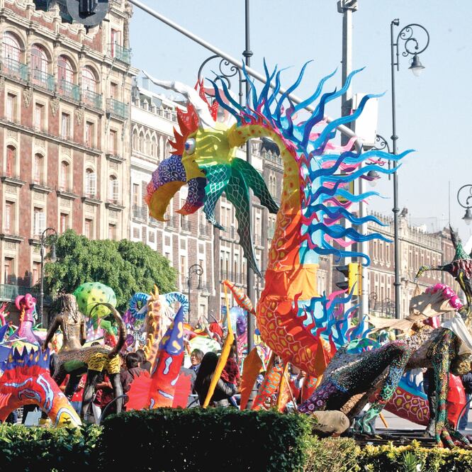 Después del desfile los alebrijes se exhibirán en las principales aceras de Reforma, entre el Ángel y la Diana Cazadora. Foto: ARCHIVO EL UNIVERSAL