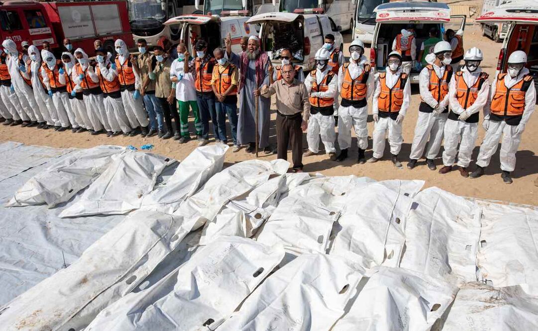 Cuerpos de palestinos devueltos por Israel. Foto: EFE