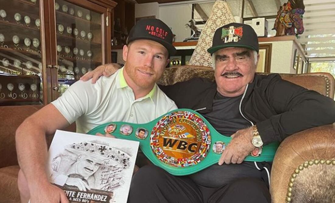 Saúl 'El Canelo' Álvarez y Vicente Fernández. Foto: Captura Insagram