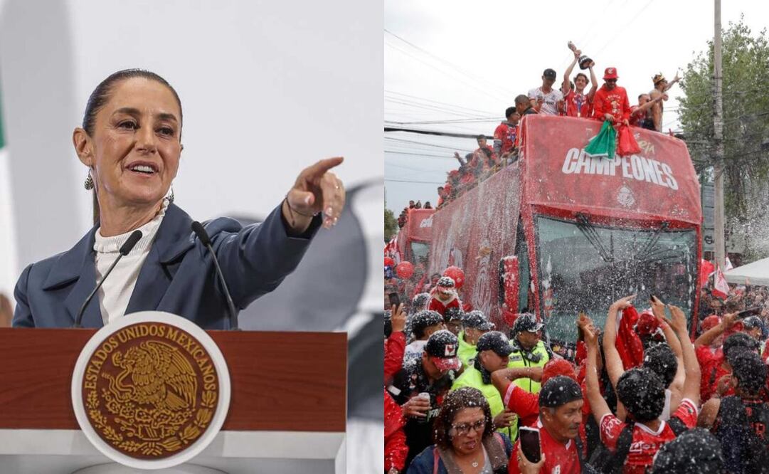 Sheinbaum felicita al Deportivo Toluca; tras ser campeón del Clausura 2025 de la Liga MX. Foto: Gabriel Pano / EL UNIVERSAL