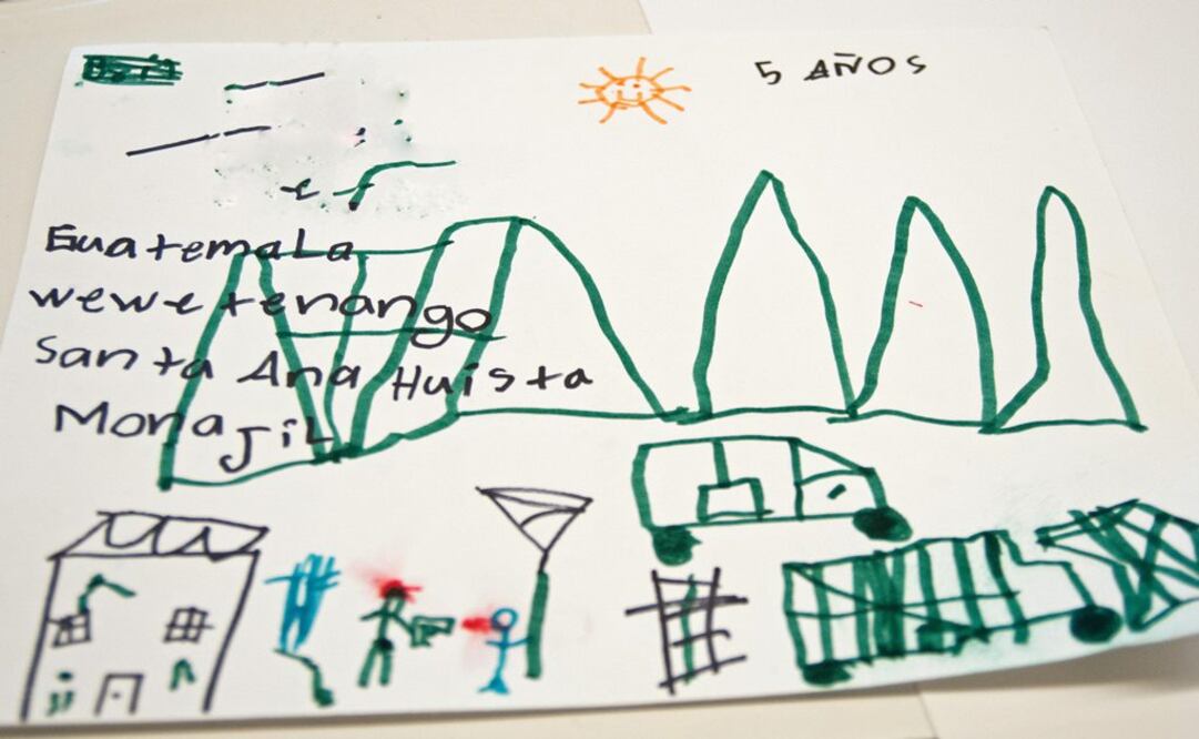 Dibujos de niños migrantes en albergue de Estados Unidos (Fotos: EFE)