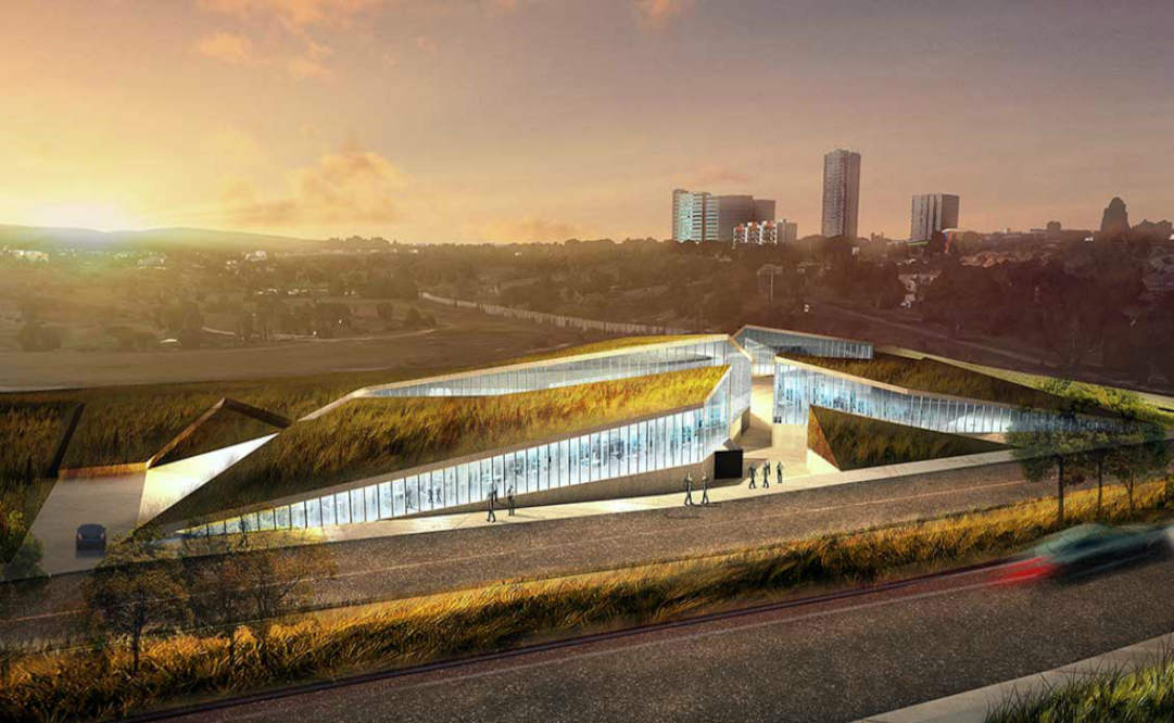 El edificio CIATEQ, una rama del CONACYT, responde a su entorno con una superficie de 4.450 m 2 cubiertos con techos verdes o de jardinería. Sobre la base de la forma geométrica de diamante, será un icono en su entorno.