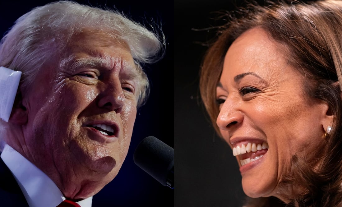 La vicepresidenta y virtual candidata demócrata a la presidencia de EU, Kamala Harris, aventaja al expresidente y candidato republicano Donald Trump en intención de voto en varios estados clave, según una nueva encuesta. Foto: EFE/ Archivo