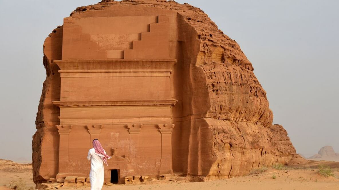 La tumba de Qasr al-Farid en Madain Saleh es Patrimonio Mundial de la Unesco. Foto: Getty Images