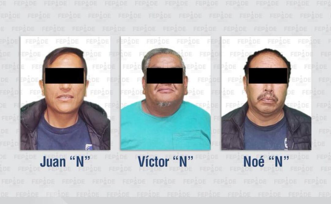 Juan “N”, Víctor “N” y Noé “N”, servidores públicos de la alcaldía Tlalpan, que fueron denunciados por vecinos de la alcaldía Venustiano Carranza. Foto: Especial