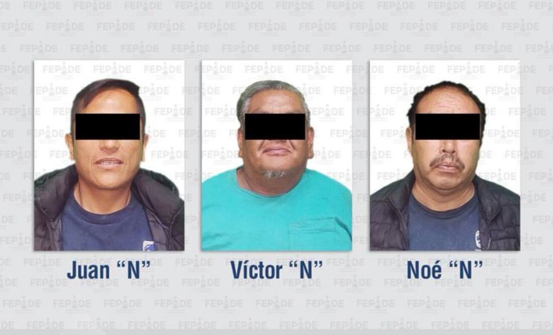 Juan “N”, Víctor “N” y Noé “N”, servidores públicos de la alcaldía Tlalpan, que fueron denunciados por vecinos de la alcaldía Venustiano Carranza. Foto: Especial