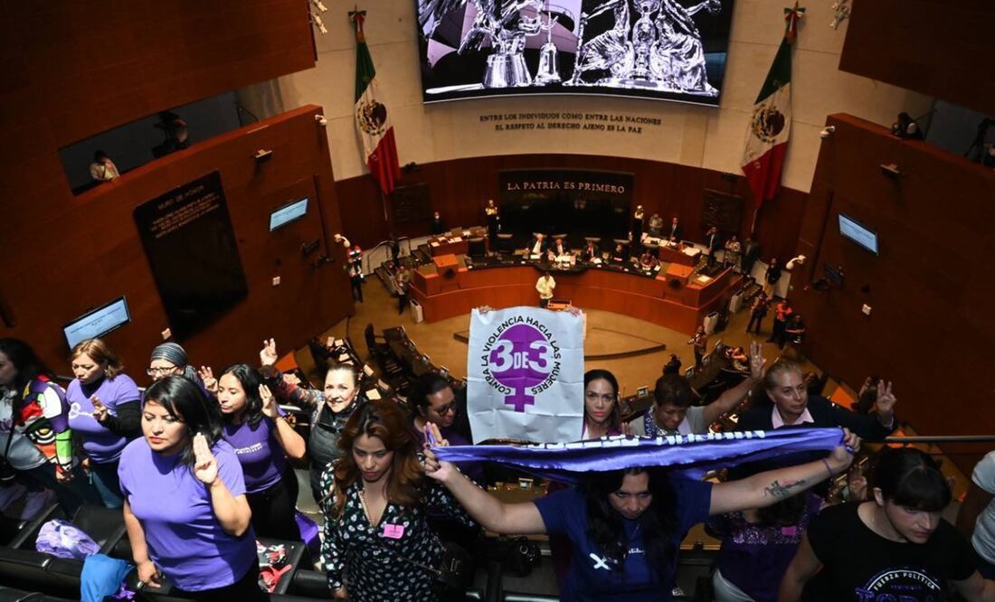 Activistas dieron la espalda a Fernández Noroña en aprobación de la ley 3 de 3. Foto: Twitter @Pat_MercadoC