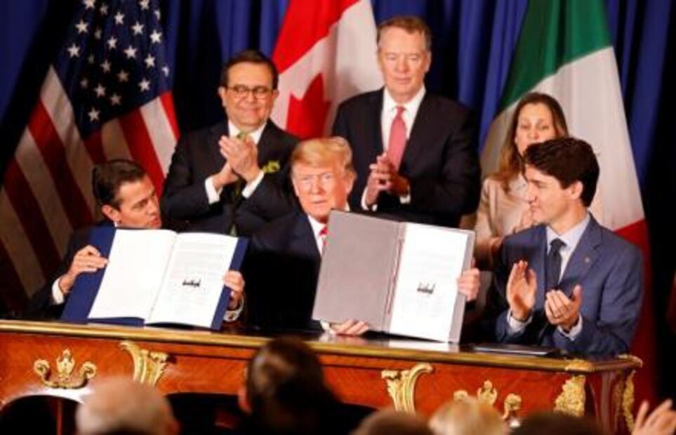 México, Estados Unidos y Canadá firman T-MEC, en el marco del G-20
