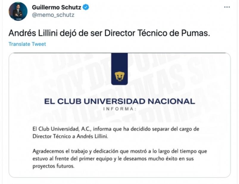 Comentaristas caen en 'Fake News' sobre el cese de Andrés Lillini con Pumas