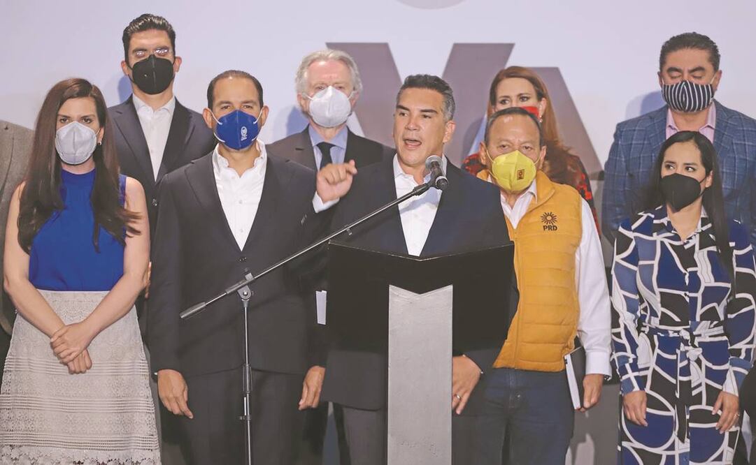 Las dirigencias del PAN, PRI y PRD, de la coalición Va por México, coinciden en que buscarán una agenda legislativa benéfica para el país. Foto: Berenice Fregoso/ El Universal.