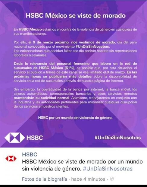 Prevén bancos servicio limitado en sucursales por paro de mujeres del 9M
