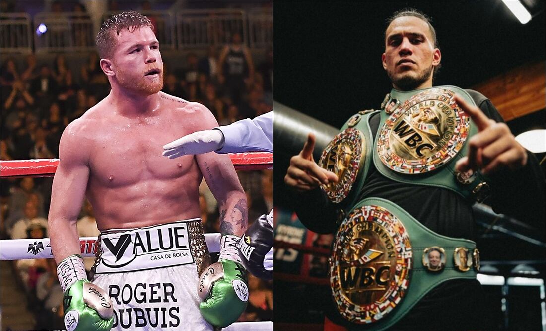 Saúl Álvarez y David Benavidez. FOTO: Capturas