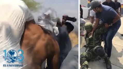 Pobladores desarman, retienen y exhiben a elementos del Ejército en Michoacán