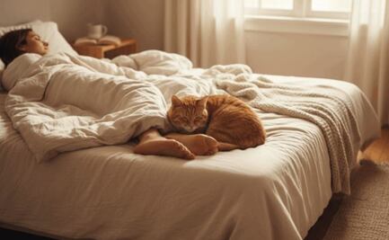 ¿Qué significa que tu gato duerma sobre tus pies?; conoce la explicación