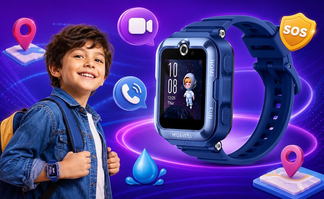Huawei diseñó este reloj para ofrecer una experiencia segura tanto para los niños como para sus padres. Foto: IA