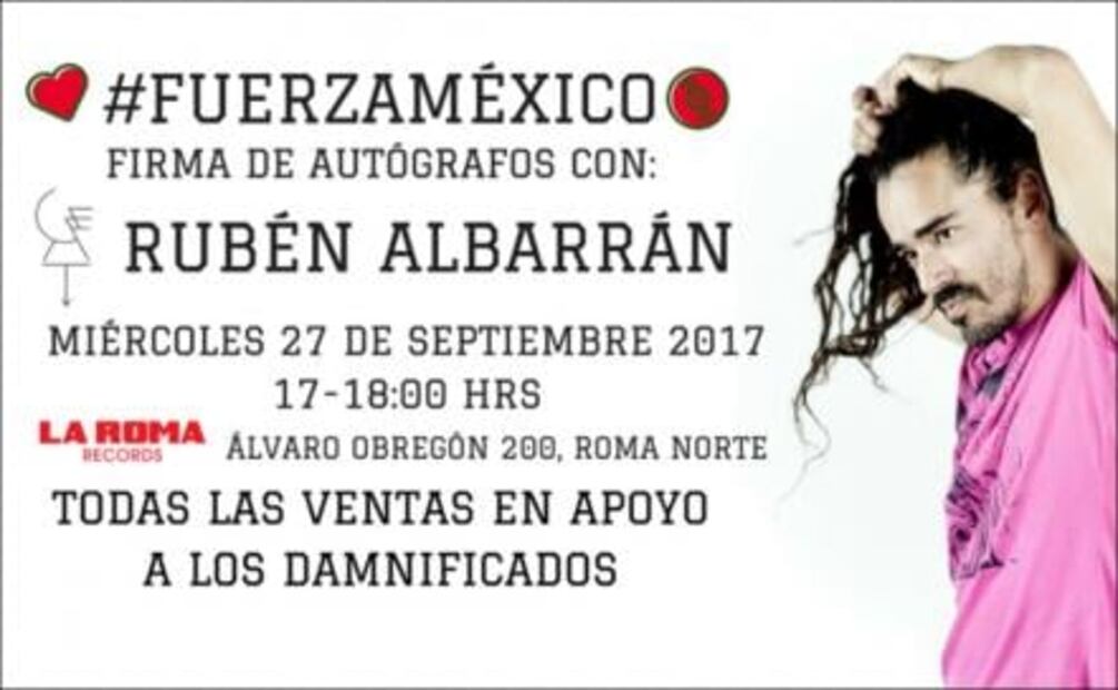 Rubén Albarrán cambia autógrafos por donativos para damnificados 