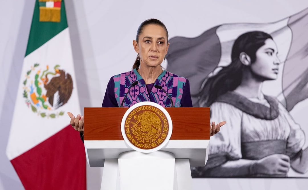 La presidenta Claudia Sheinbaum en la “Mañanera del Pueblo” del 16 de julio de 2026 en Palacio Nacional. Foto: Hugo Salvador/ EL UNIVERSAL