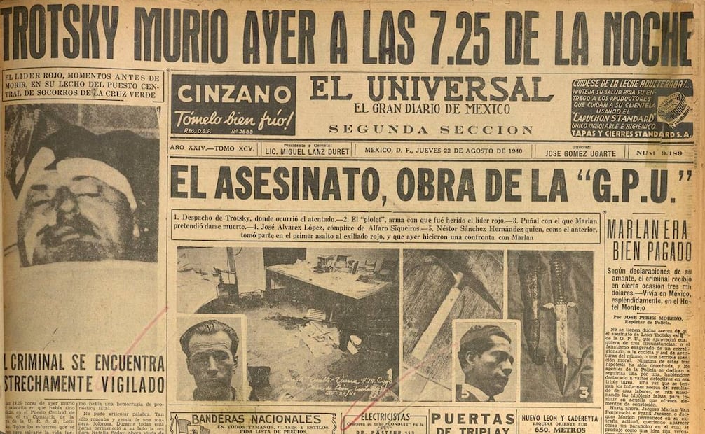 Este diario cubrió el atentado contra León Trotsky y compartió fotos de la víctima, ya en las instalaciones de la Cruz Verde, así como de la escena del crimen y el arma con que lo atacaron. Hemeroteca EL UNIVERSAL.