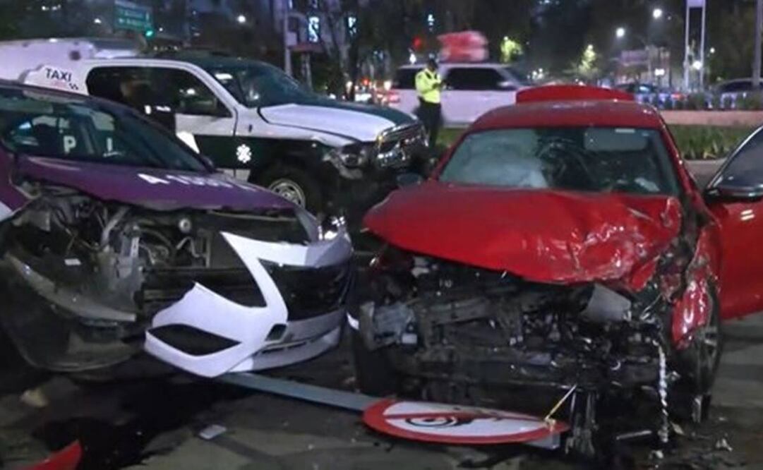 Doble accidente. Foto: @LeoBlack1009