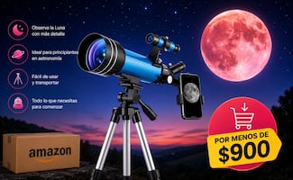 Luna de Fresa 2026: Amazon México remata telescopio para apreciar el espectáculo cósmico; adquiérelo por menos de 900 pesos